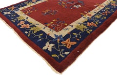 Antique Chinese Art Deco Style Accent Rug