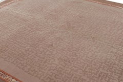 Antique Chinese Art Deco Style Rug in Beige, with Patterns, from Rug & Kilim
