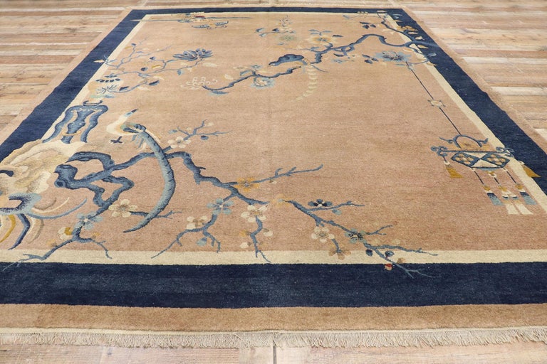 Antique Chinese Art Deo Pictorial Rug with Chinoiserie Style For Sale ...