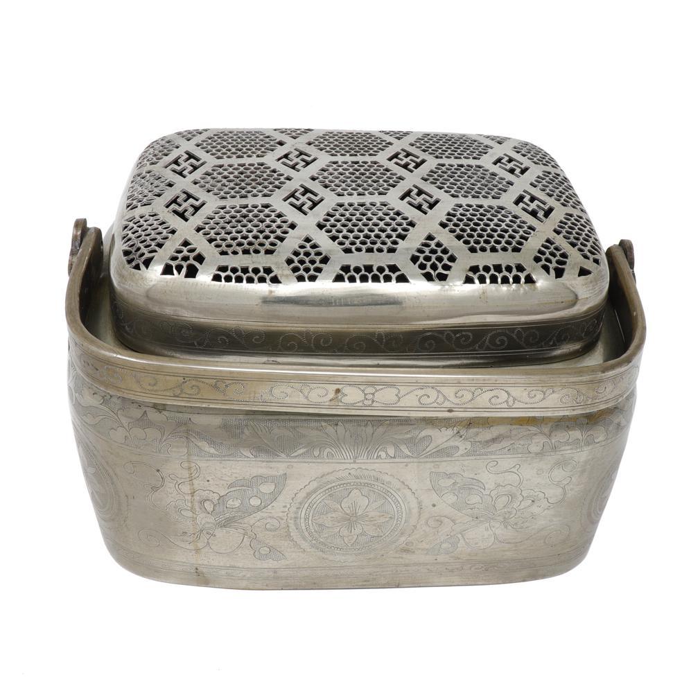 Late 19th Century Antique Chinese Bai-tong Hand Warmer For Sale