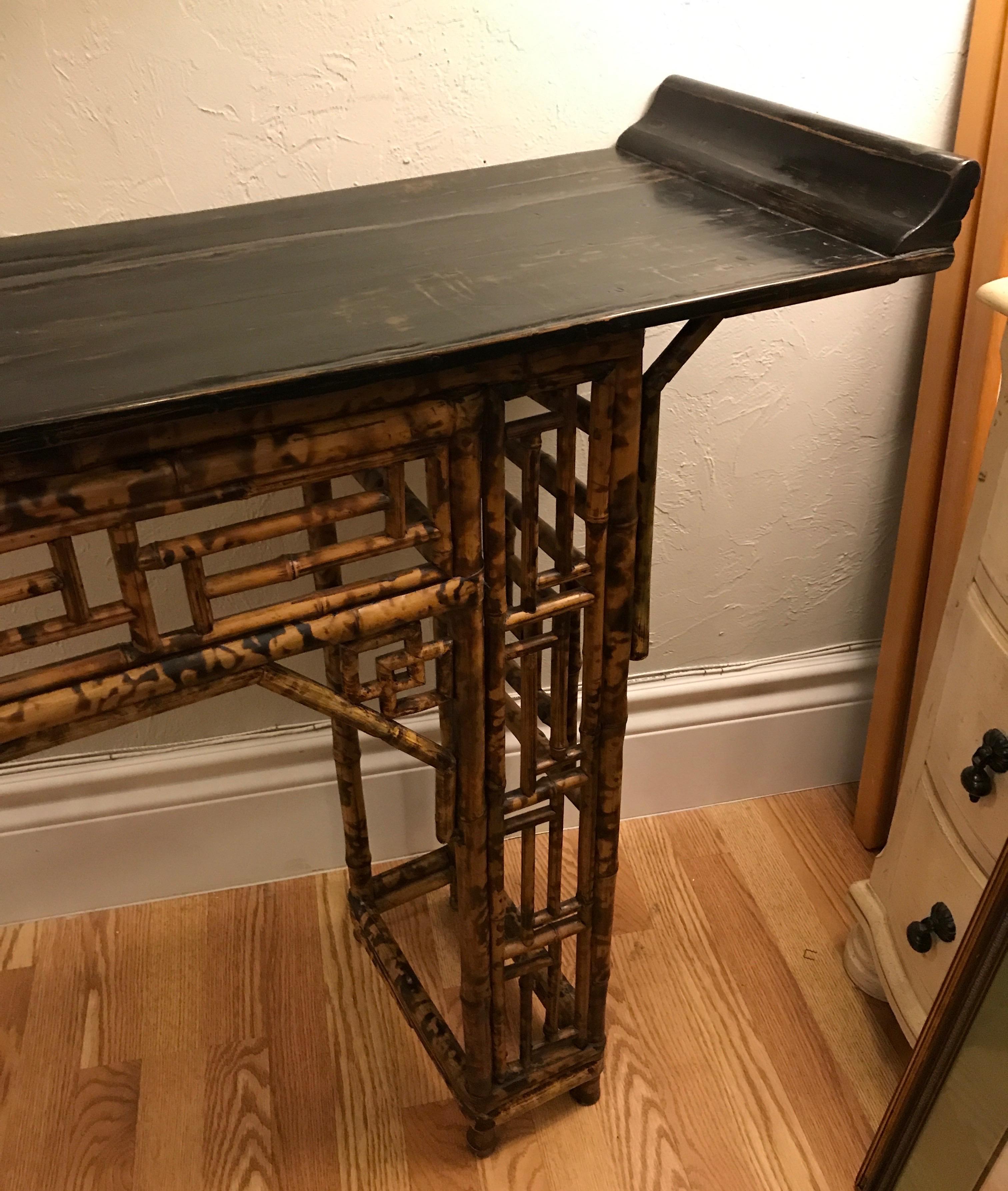 Antique Chinese Bamboo Altar Table 2