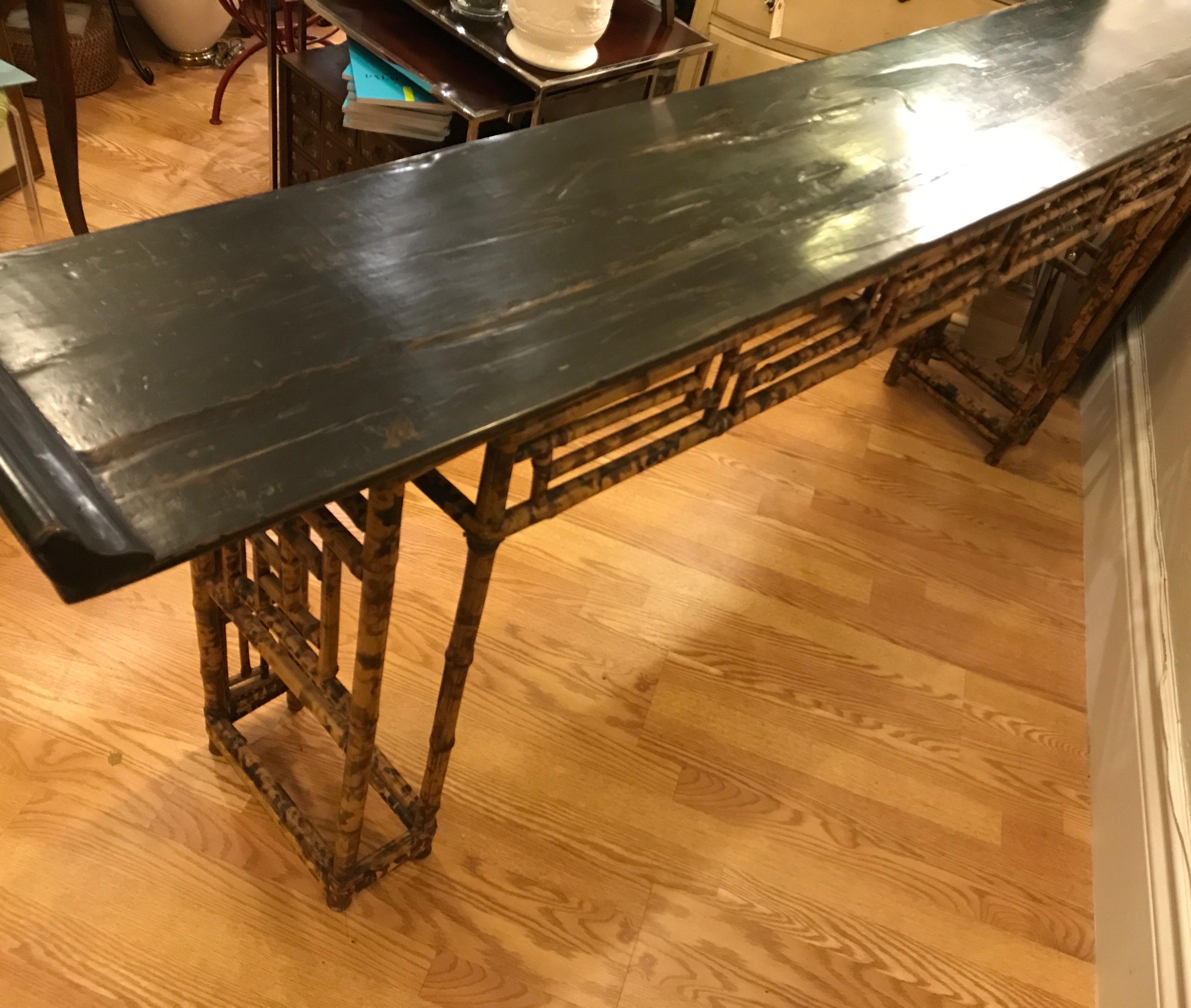 Antique Chinese Bamboo Altar Table 5