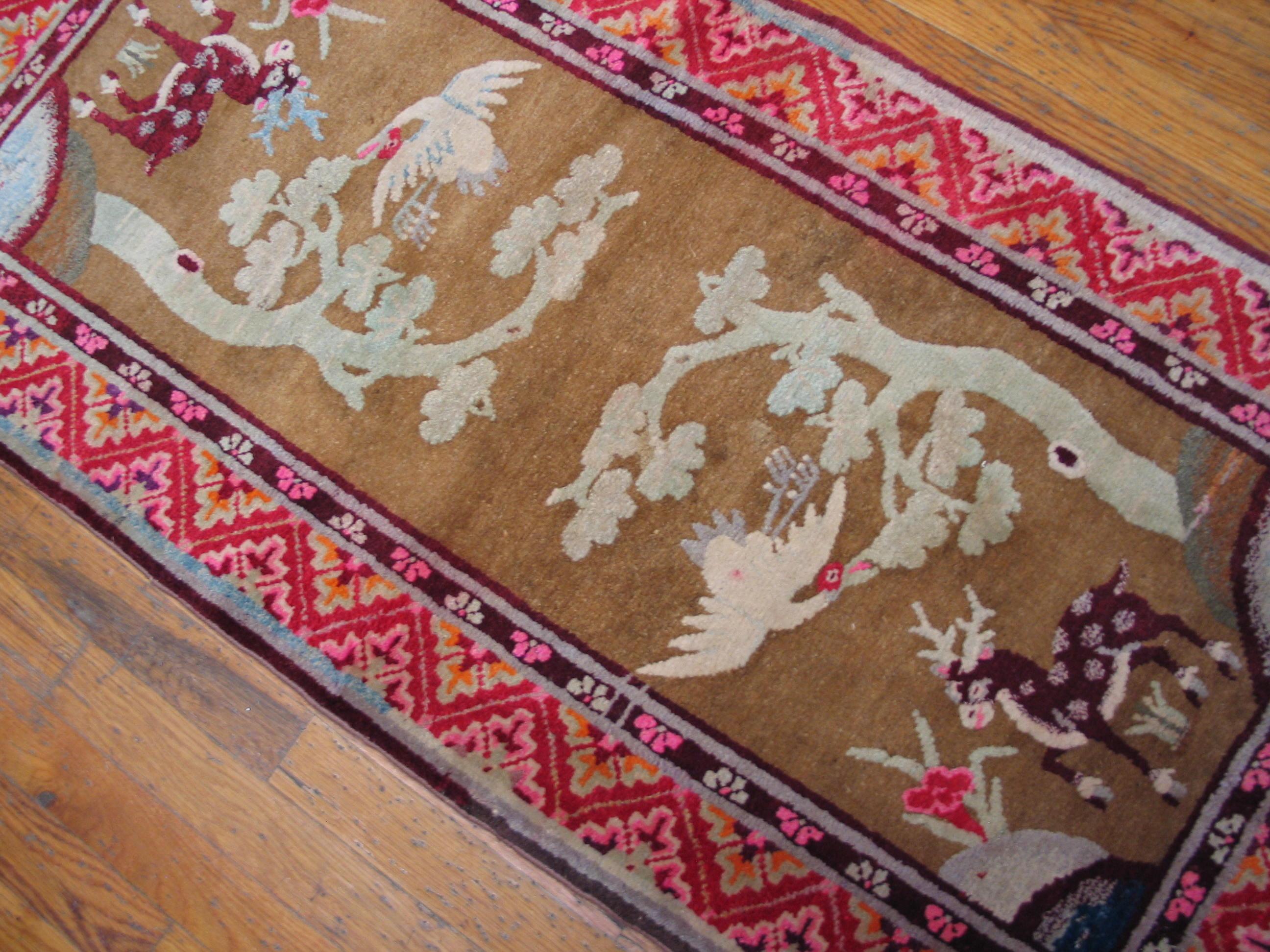 Hand-Knotted Antique Chinese, Bao Tou Rug For Sale