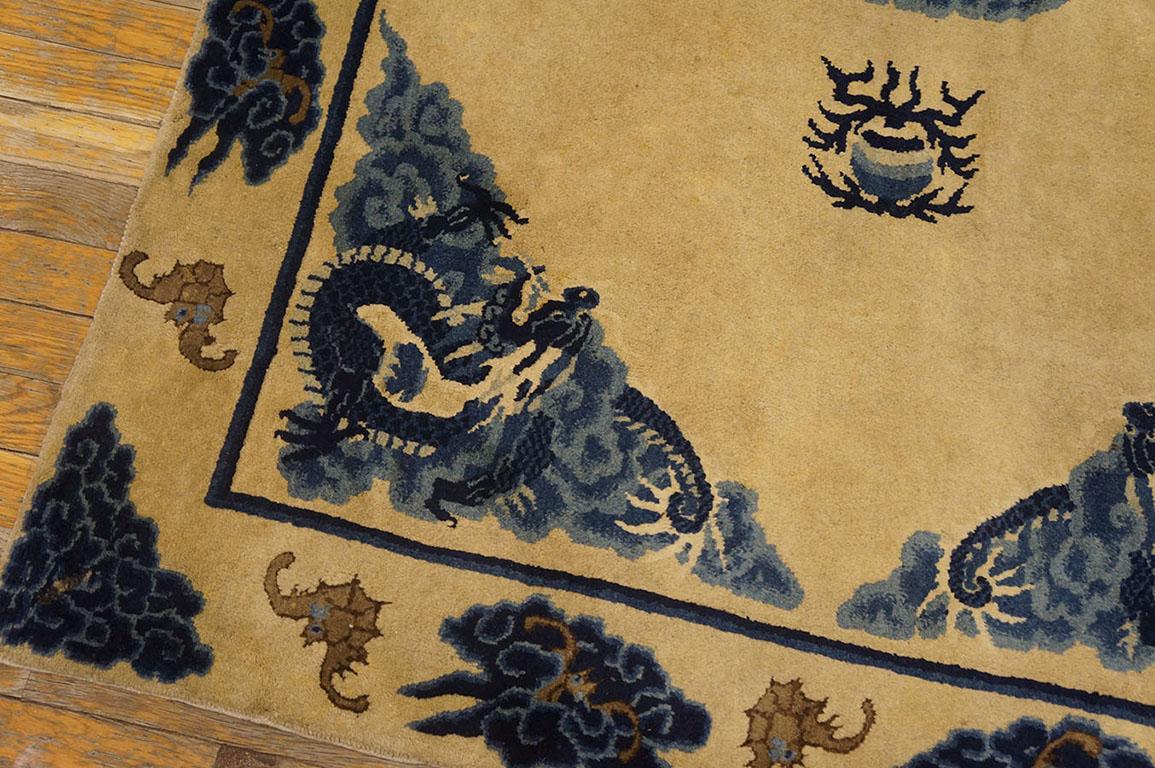 Early 20th Century Chinese Baotou Dragon Carpet ( 3'10''x 6'2'' - 117 x 188 ) For Sale 2