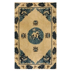 Alfombra china del dragón de Baotou de principios del siglo XX ( 3'10''x 6'2'' - 117 x 188 )