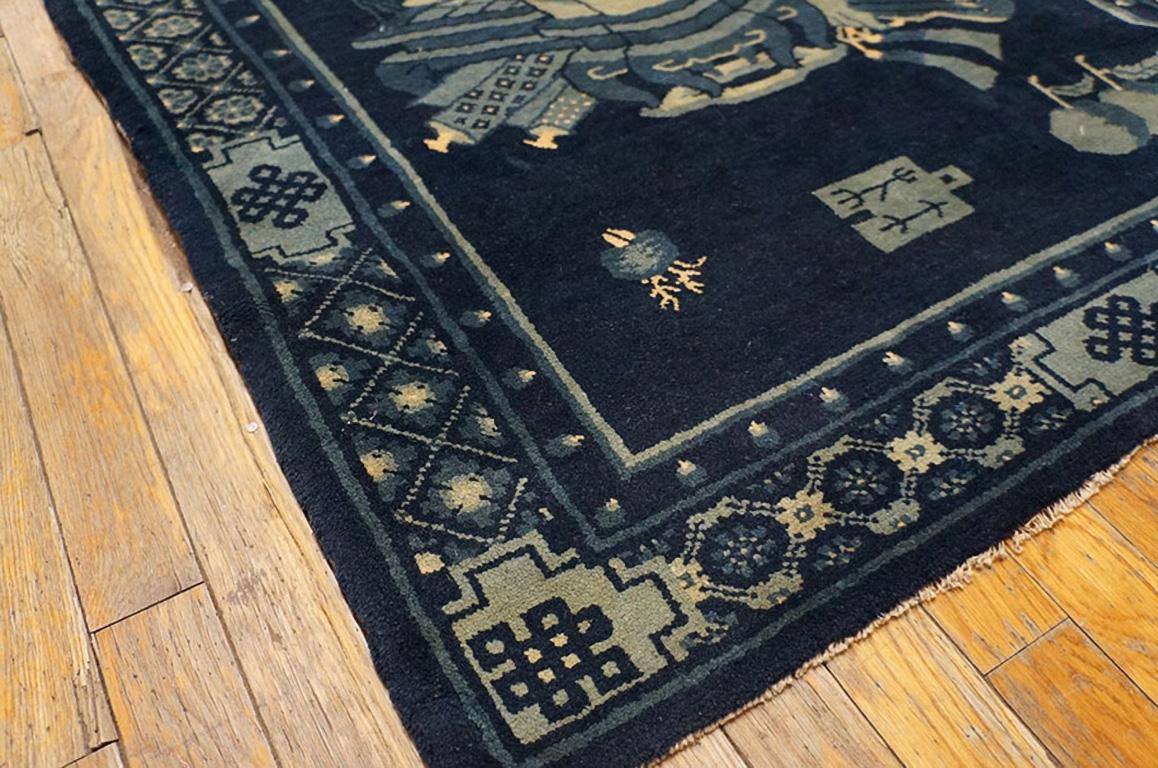 Early 20th Century Chinese Baotou Scholars Carpet ( 3' x 6' - 91 x 183 ) In Good Condition For Sale In New York, NY
