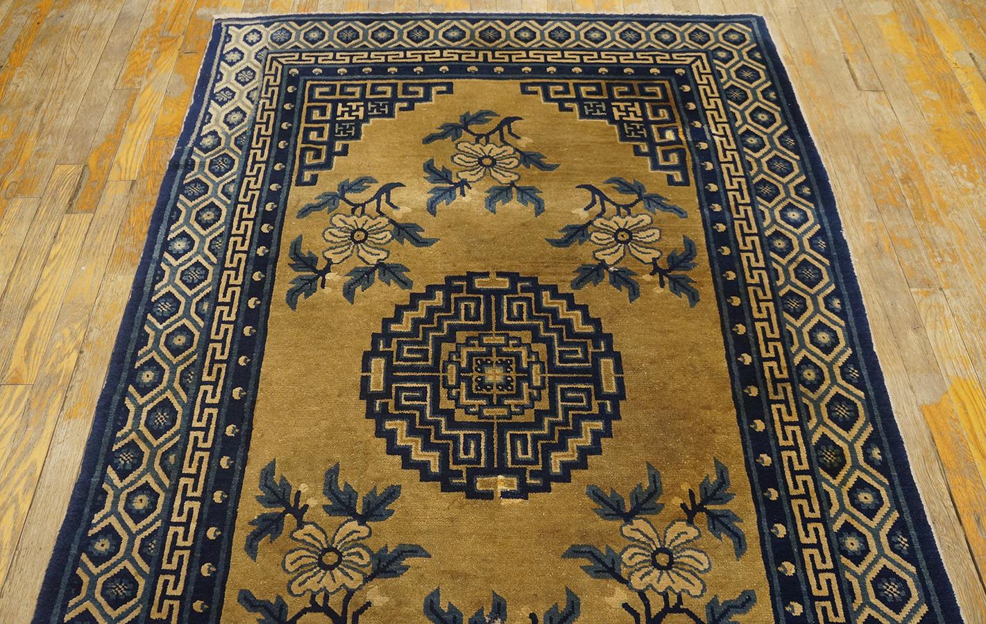 Wool Antique Chinese Bao Tou Rug 4' 0'' x 6' 2'' For Sale