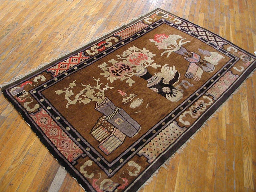 Antique Chinese Bao Tou rug, size: 4' 2'' x 6' 6''.