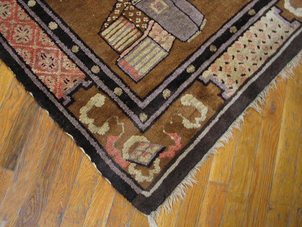 Hand-Knotted Antique Chinese Bao Tou Rug 4' 2