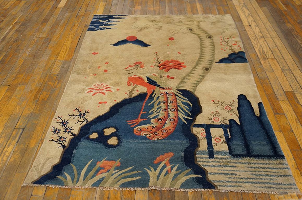 Chinesischer Baotou-Teppich aus den 1920er Jahren ( 4' x 5'9