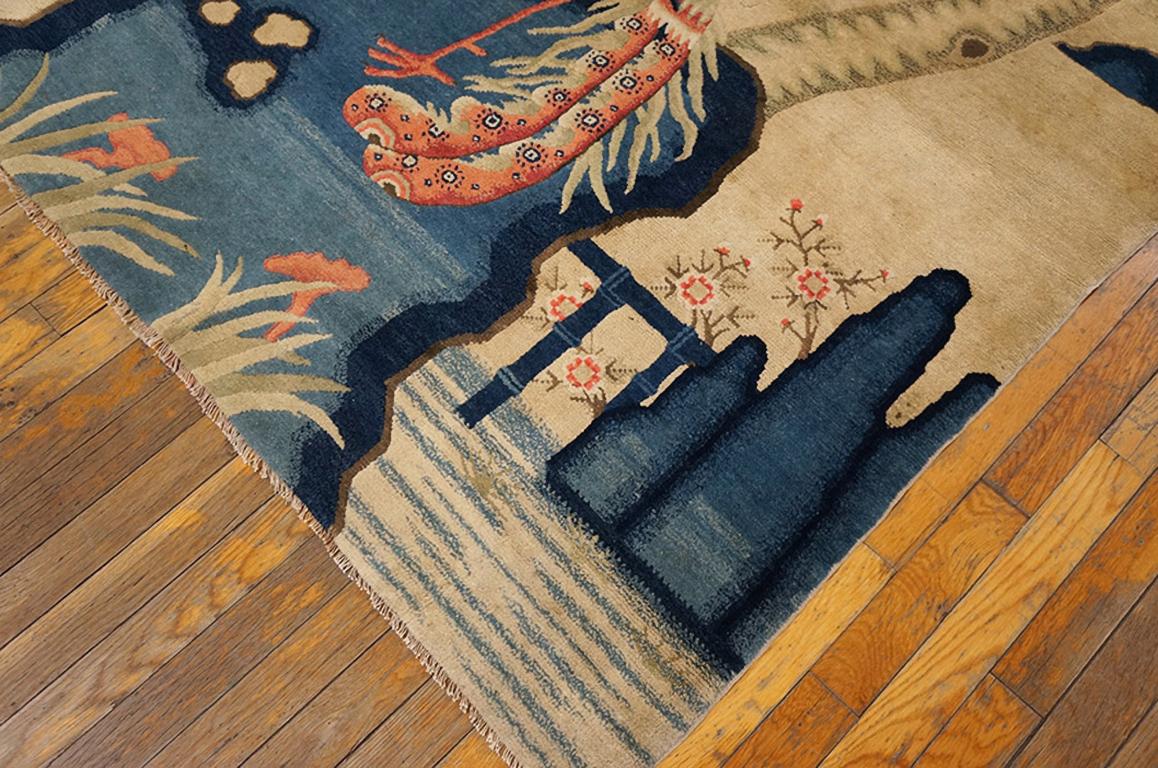 Chinesischer Baotou-Teppich aus den 1920er Jahren ( 4' x 5'9