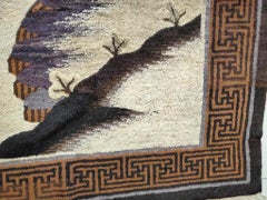 Marvelous Brown Color with Animalistic Design Chinese Bao Tou Rug