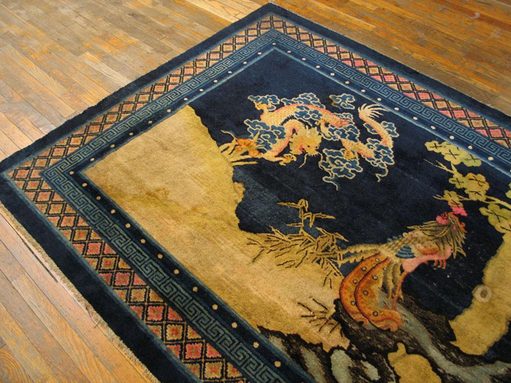 Early 20th Century Chinese Baotou Carpet with Phoenix ( 5'6