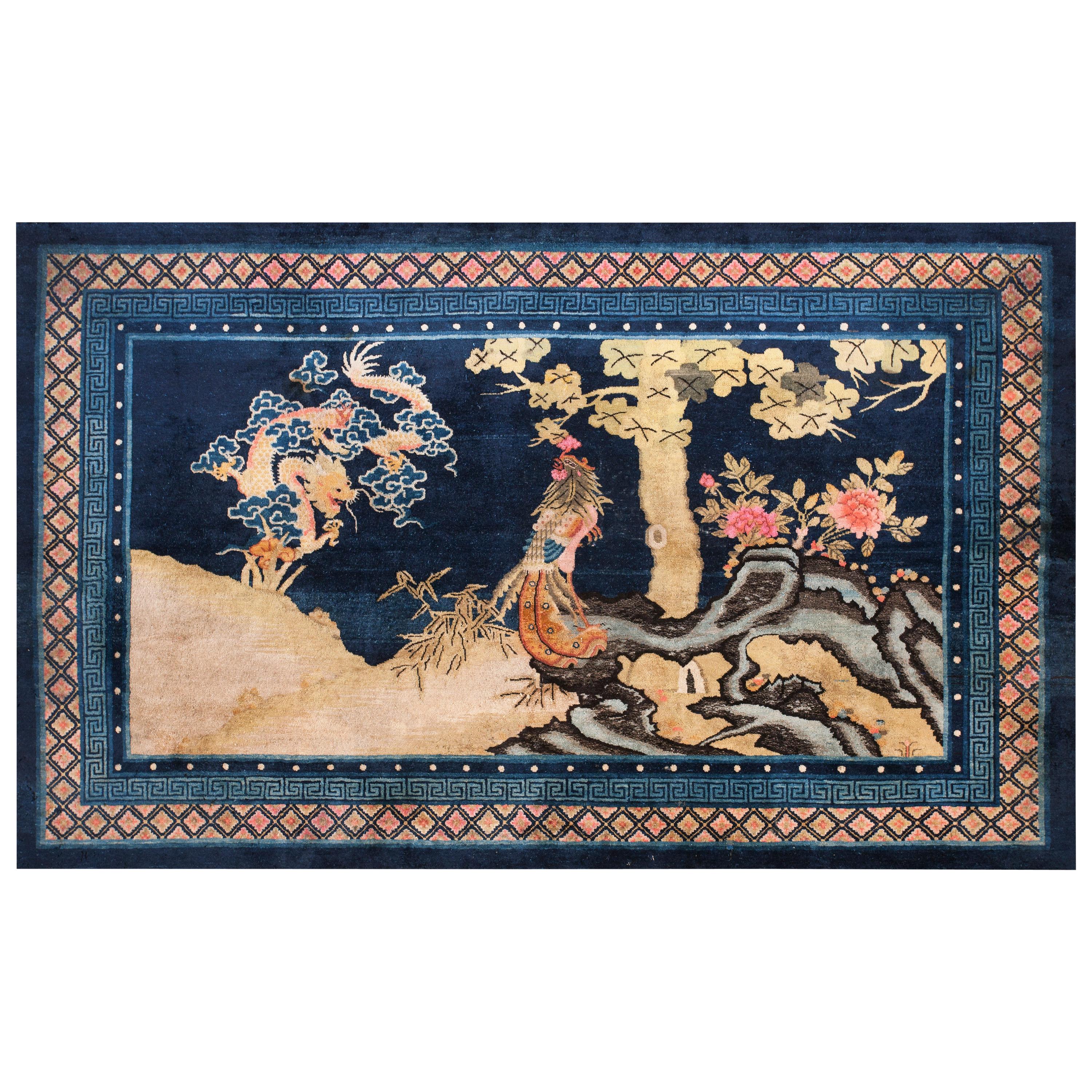 Early 20th Century Chinese Baotou Carpet with Phoenix ( 5'6" x 9' - 168 x 274 ) For Sale