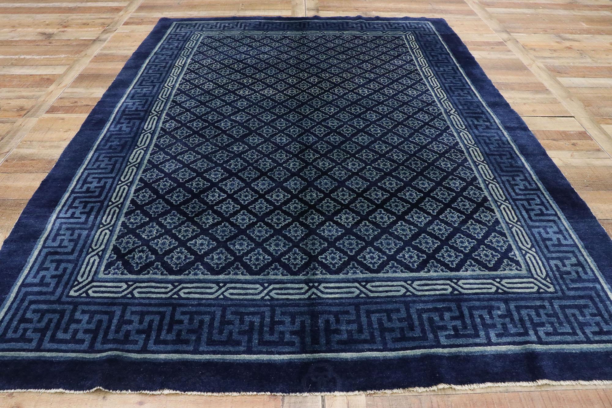 Antique Chinese Baotou Rug with Qing Dynasty Style 1