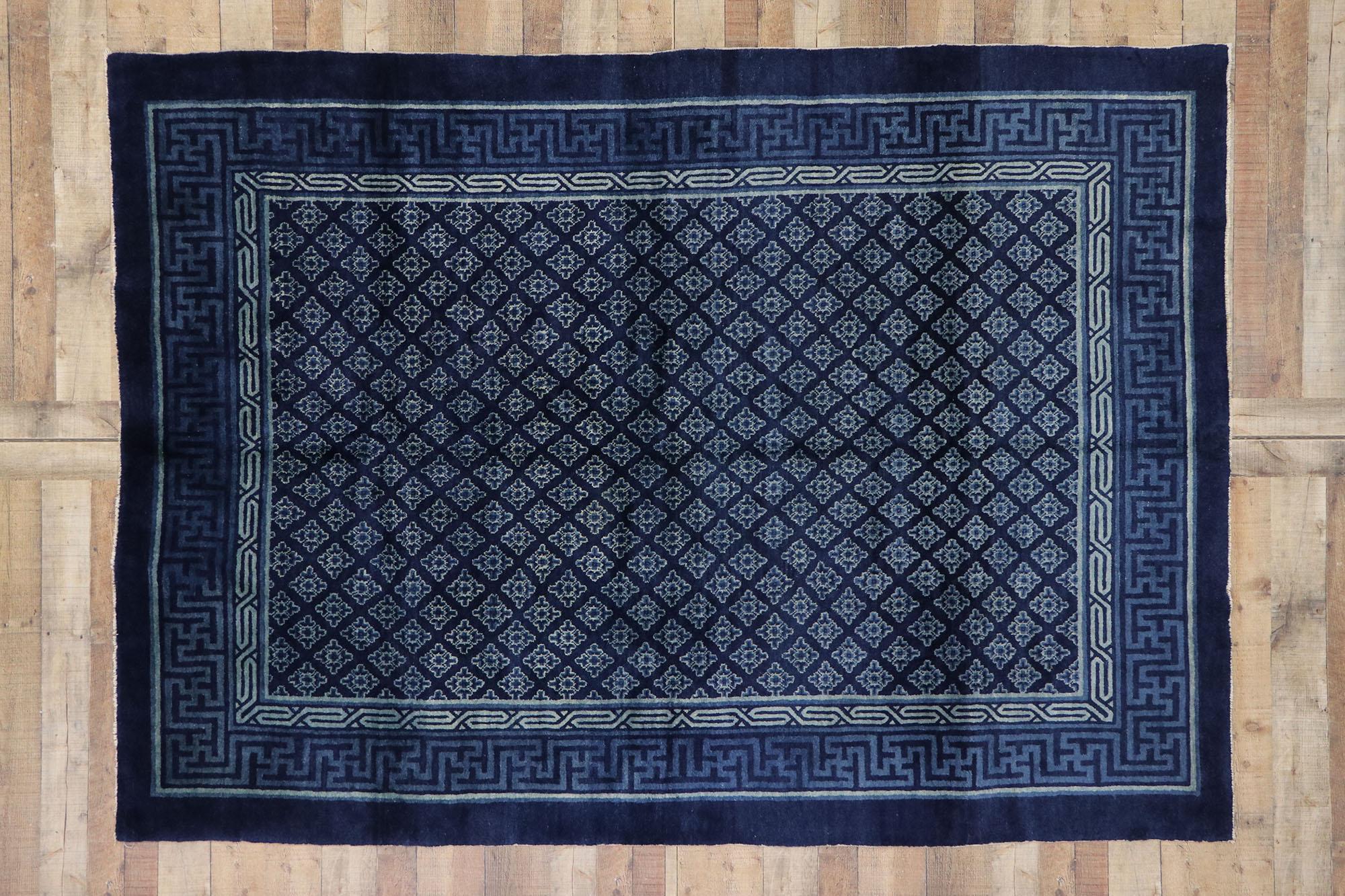 Antique Chinese Baotou Rug with Qing Dynasty Style 2