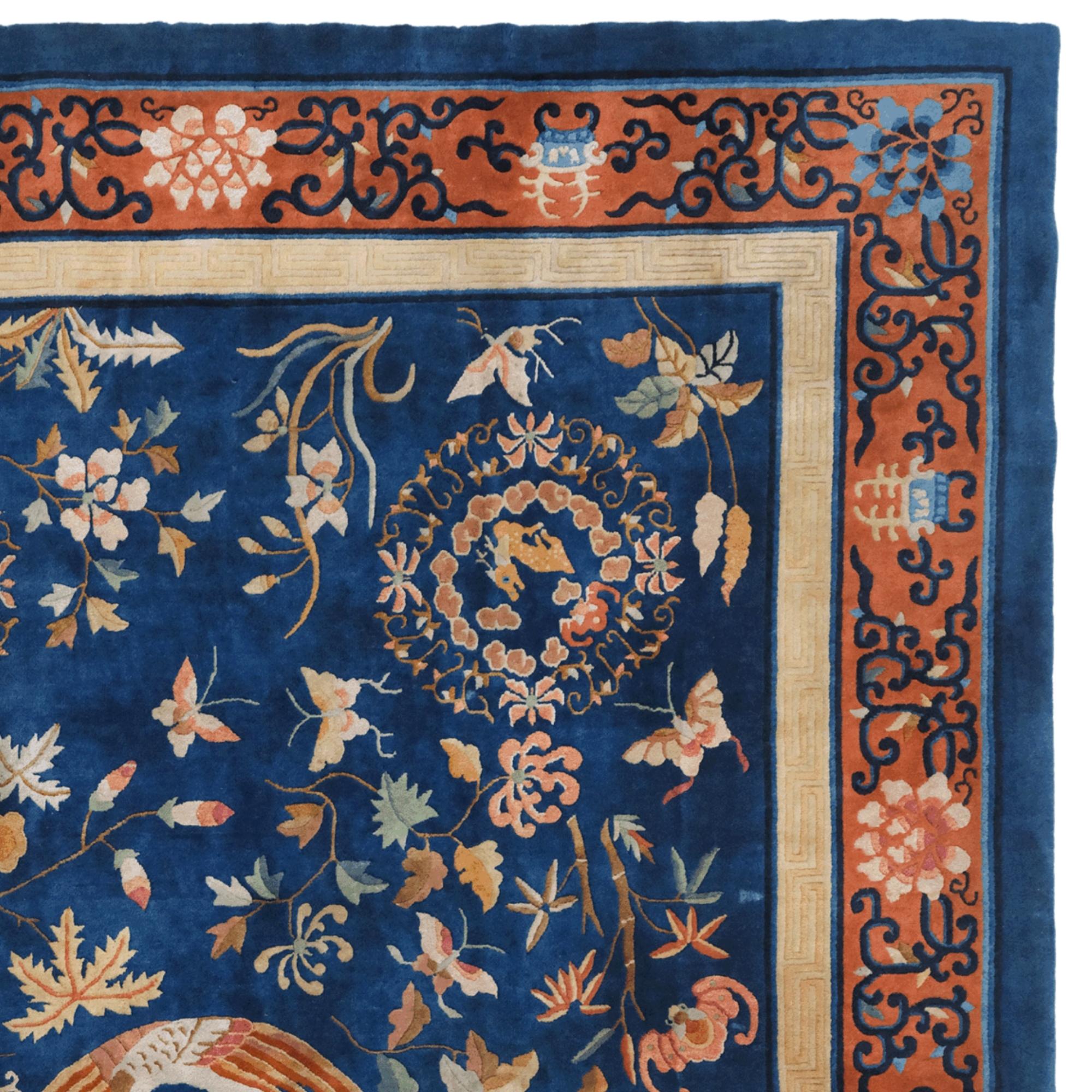 Tissé à la main Ancien tapis chinois de Pékin - Fin de la dynastie Qing, Pékin - Fin du 19e siècle en vente