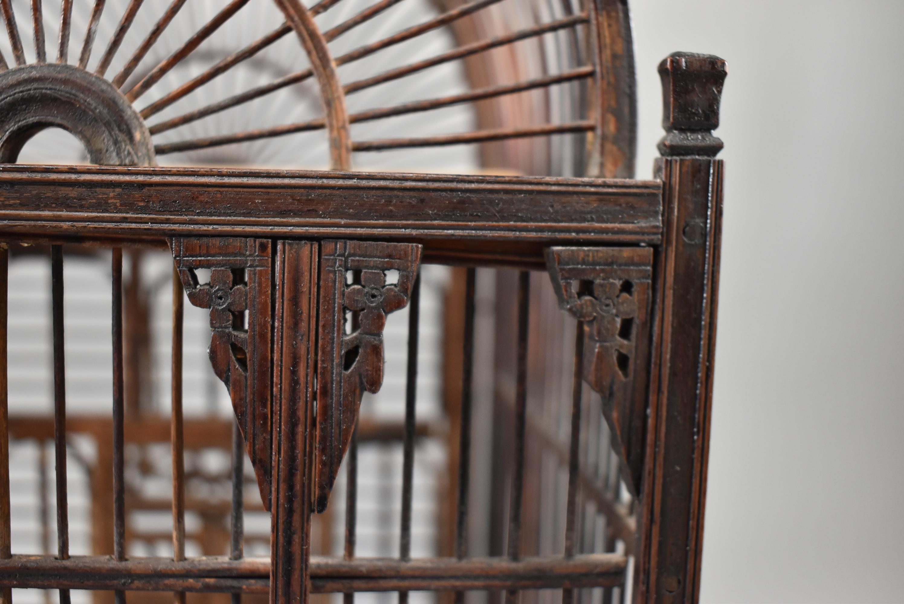 19th Century Antique Chinese Bird Cage, Sandlewood, circa 1800, Hand Carved