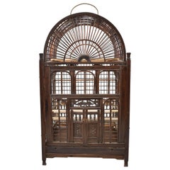 Antique Chinese Bird Cage, Sandlewood, circa 1800, Hand Carved