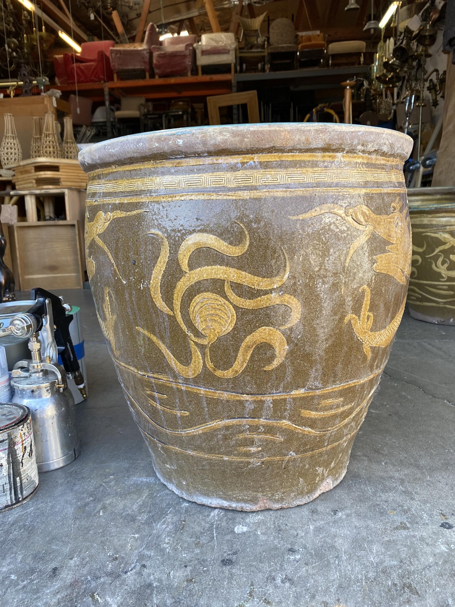 Antique Chinese Black Egg Art Pottery Holder Planter For Sale at 1stDibs chinese egg pot planter