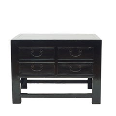 Black Lacquer Freestanding Art Deco Center Table
