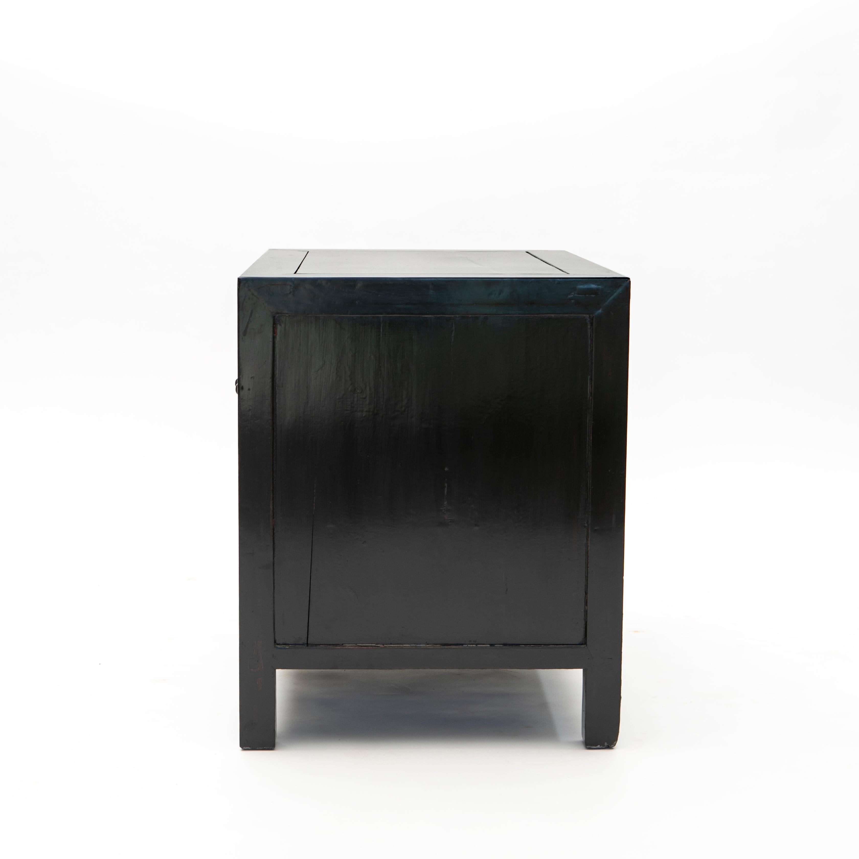 Lacquered Black Lacquer Art Deco Lower Cabinet / Sideboard For Sale