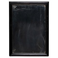 Antique Chinese Black Lacquer Spoiled Mirror, Early 20th Century