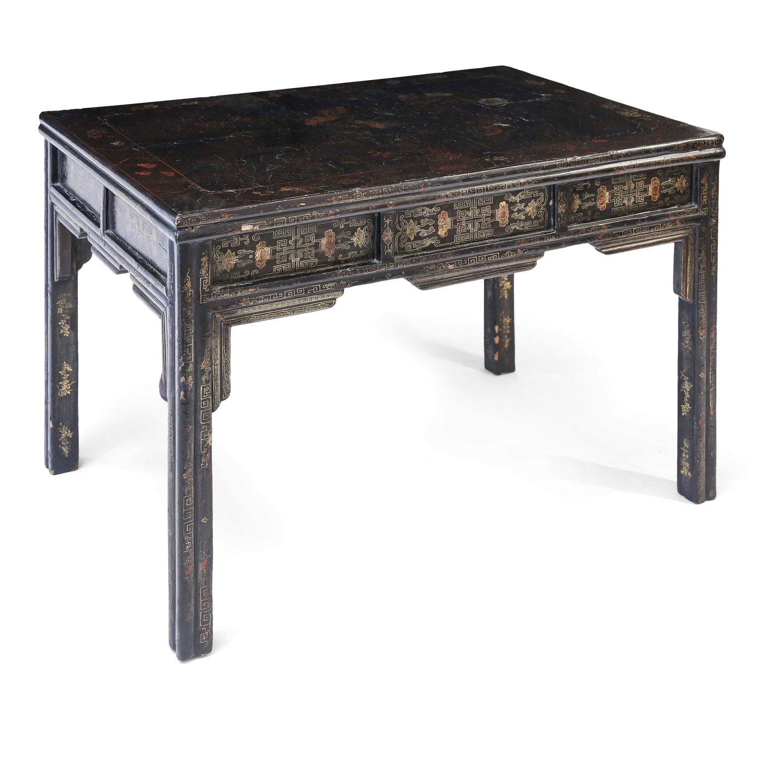 Antique Chinese Black Lacquer Table 1
