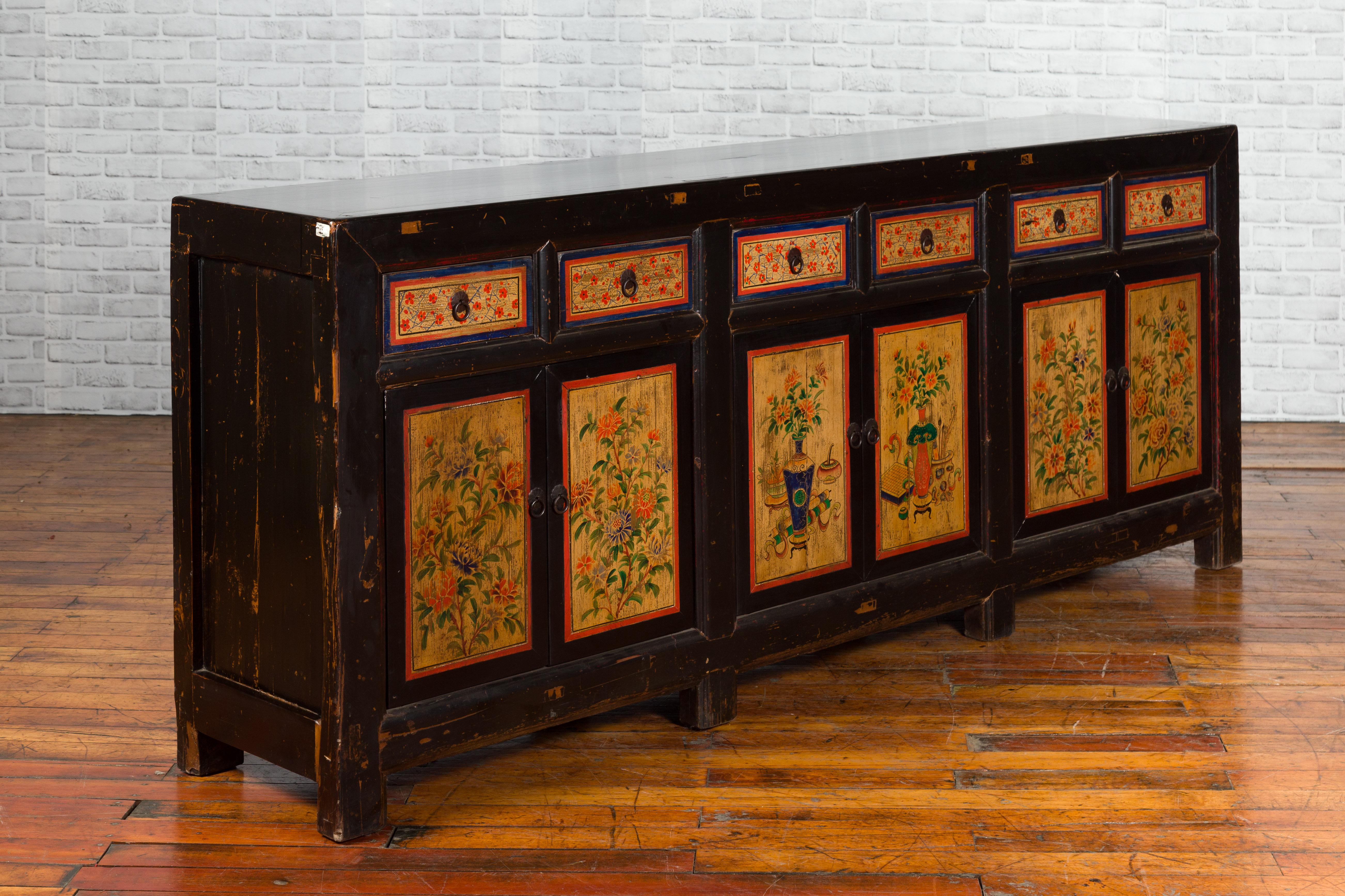 chinese painted sideboard