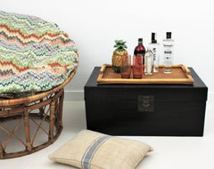 Chinese Black Lacquered Trunk