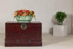Antique Chinese Blanket Chest with Reddish-Brown Lacquer Finish