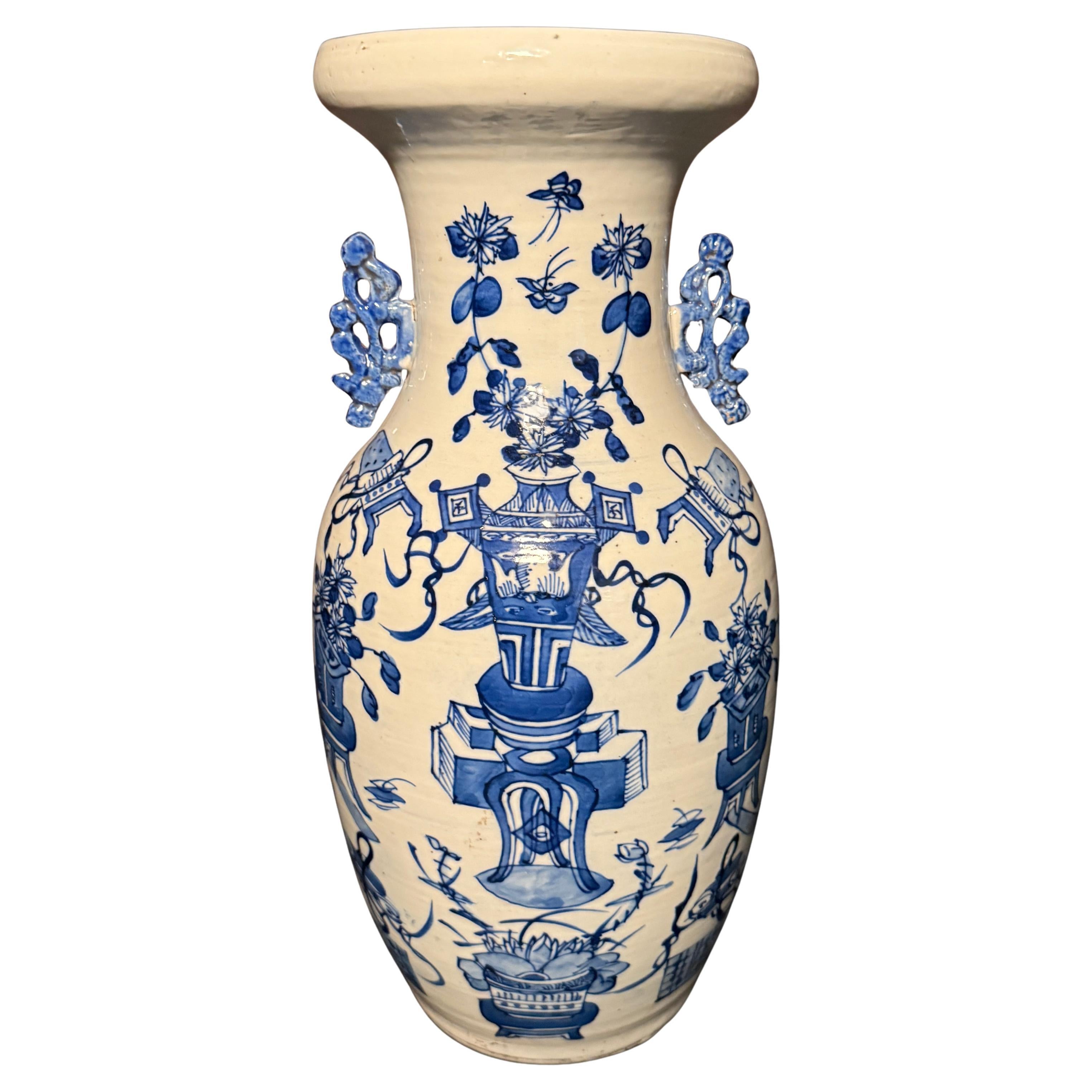 Antique Chinese Blue And White Vase