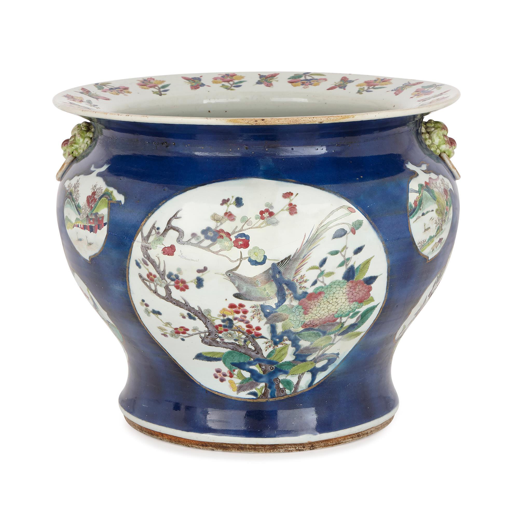 This beautiful porcelain vase was crafted in China in the 19th century. The vase has a slightly waisted base, a bulbous upper body and broad mouth, with a flared rim. 

The body of the vase is painted with images of Chinese figures, animals,