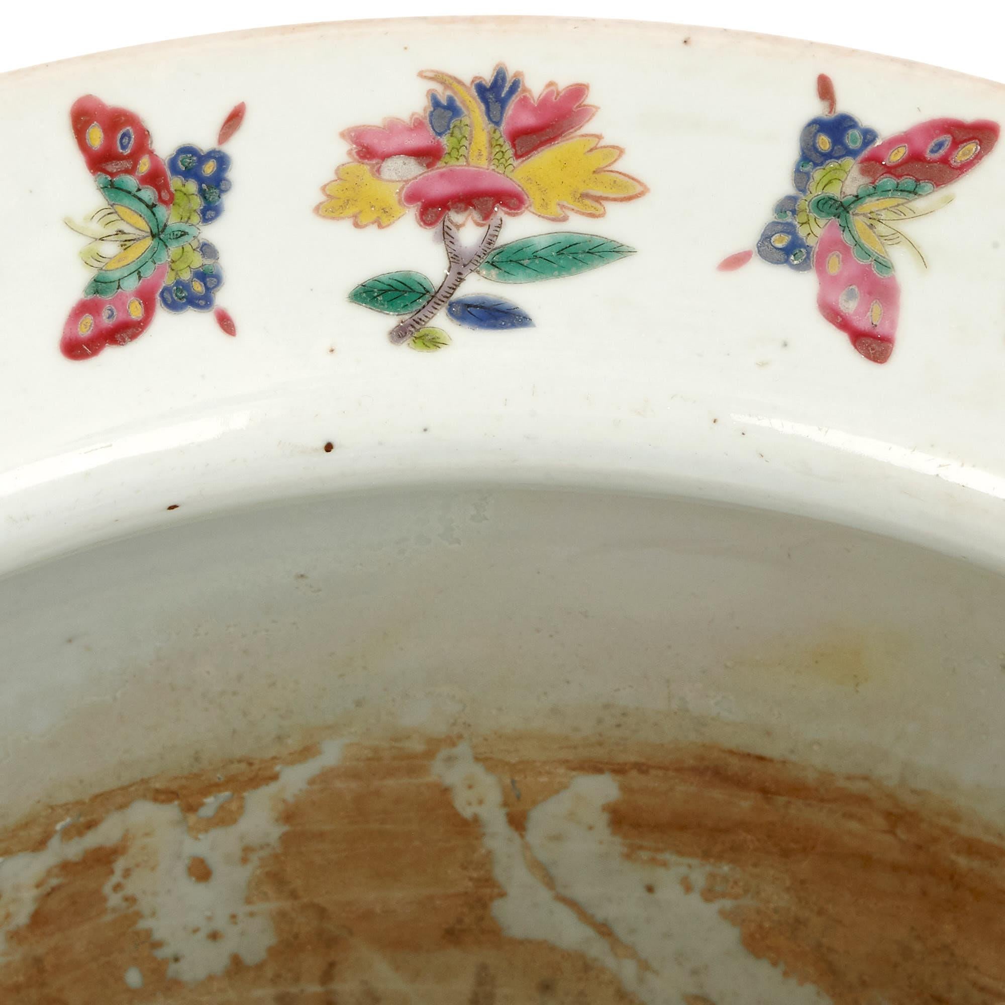 19th Century Antique Chinese Blue Parcel Gilt Porcelain Jardinière Vase