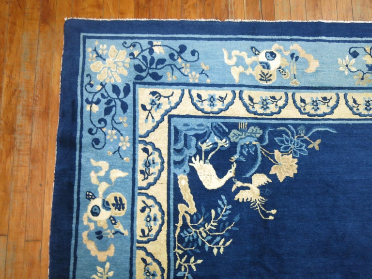 Antique Chinese Blue Peking Rug For Sale at 1stdibs