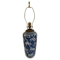 Antique Chinese Blue & White Table Lamp