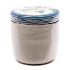 Antique Chinese Blue & White Tea Leaf Jar, Late 19th Century