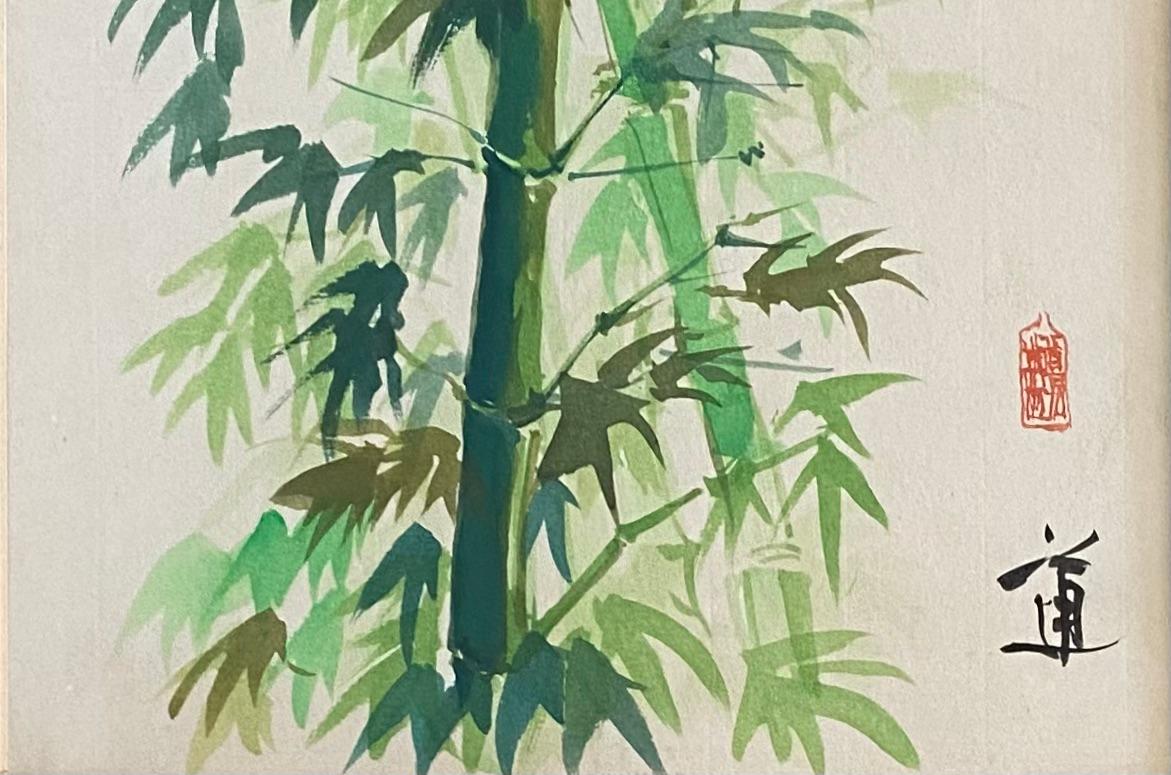 Pintura Botánica China Antigua, Planta de Bambú Inglés en venta