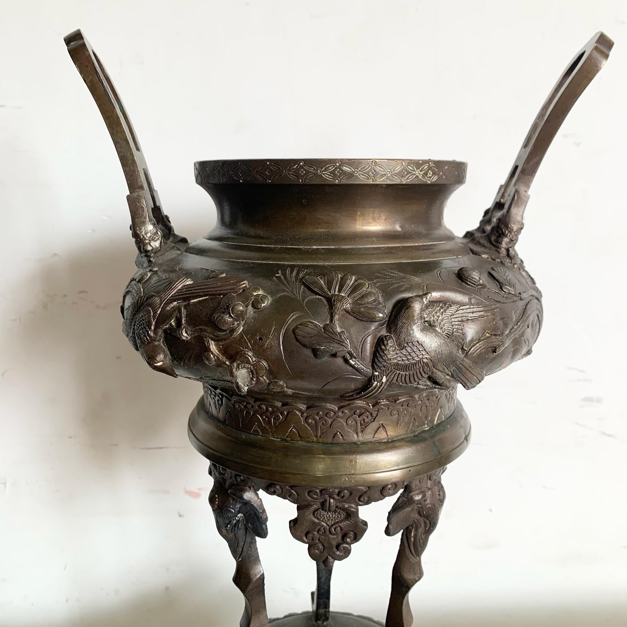 Antique Chinese Bronze Censer/Incense Burner In Good Condition For Sale In Delray Beach, FL