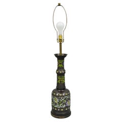 Antique Chinese Bronze Cloisonne Enameled Champleve Chinoiserie Table Lamp