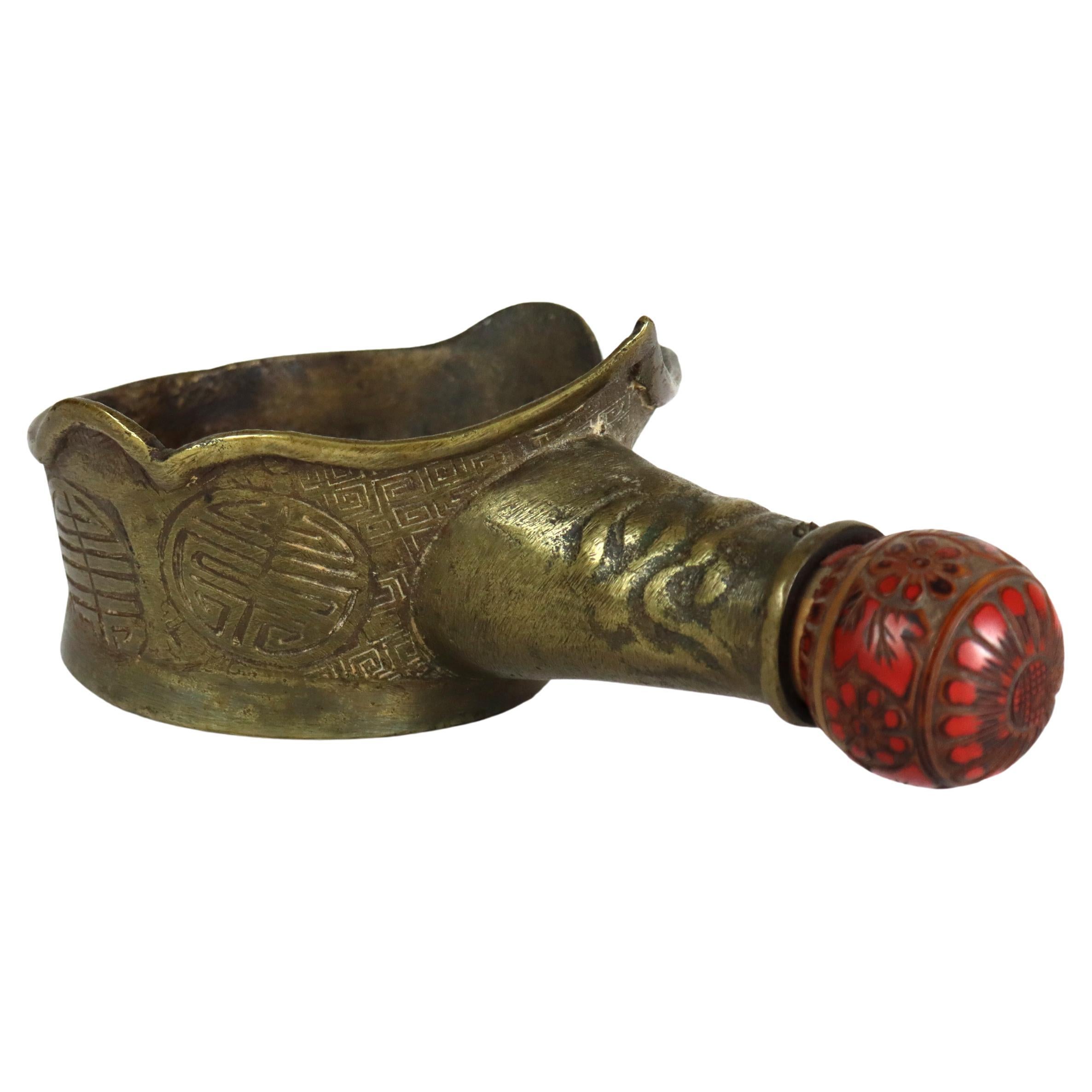 Antike Chinesische Bronze Flacheisen 19.Jh.