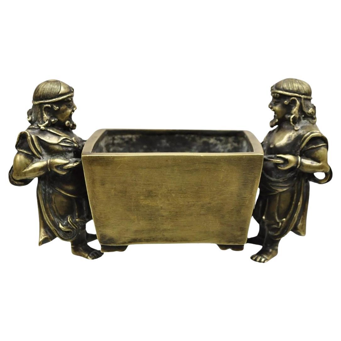 Antique Chinese Bronze Foreigner Figural Censer Ming Xuande Mark Ming to Qing