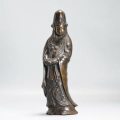 Statue chinoise ancienne Guanyin en bronze 19e/20e siècle