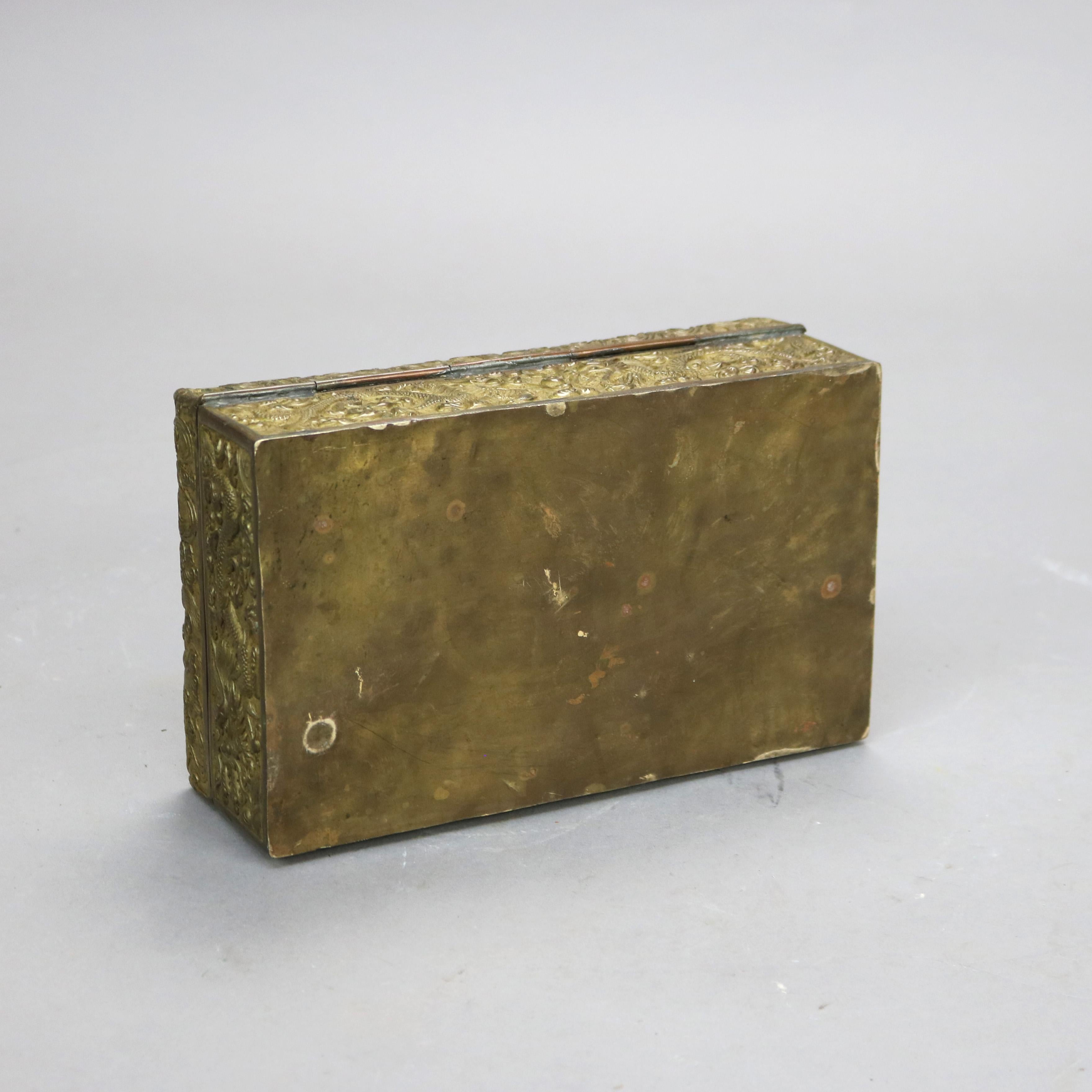 Antique Chinese Bronze & Jade Jewelry Box C1900 2