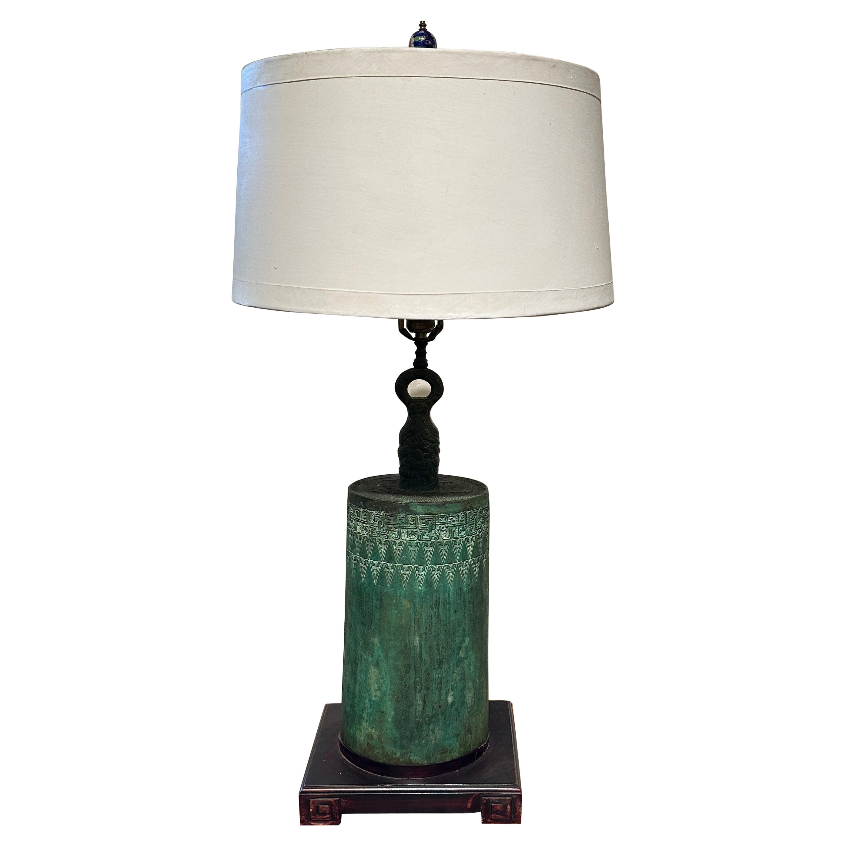 Antique Chinese Bronze Lamp For Sale