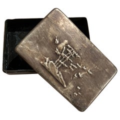 Antique Chinese Bronze Repousse' Ink Box