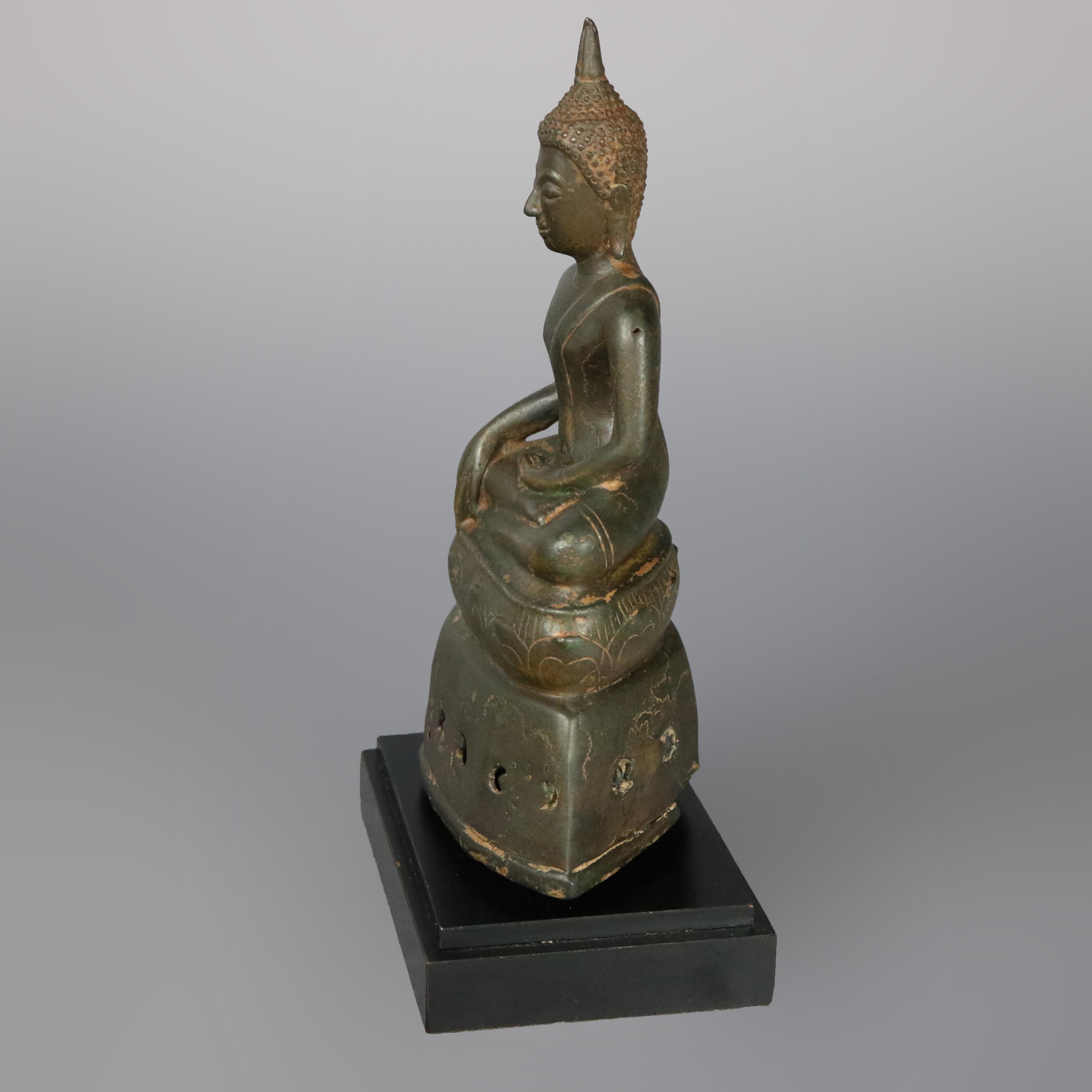 Cast Antique Chinese Bronze Shiva Buddha Sculpture, 19th Century