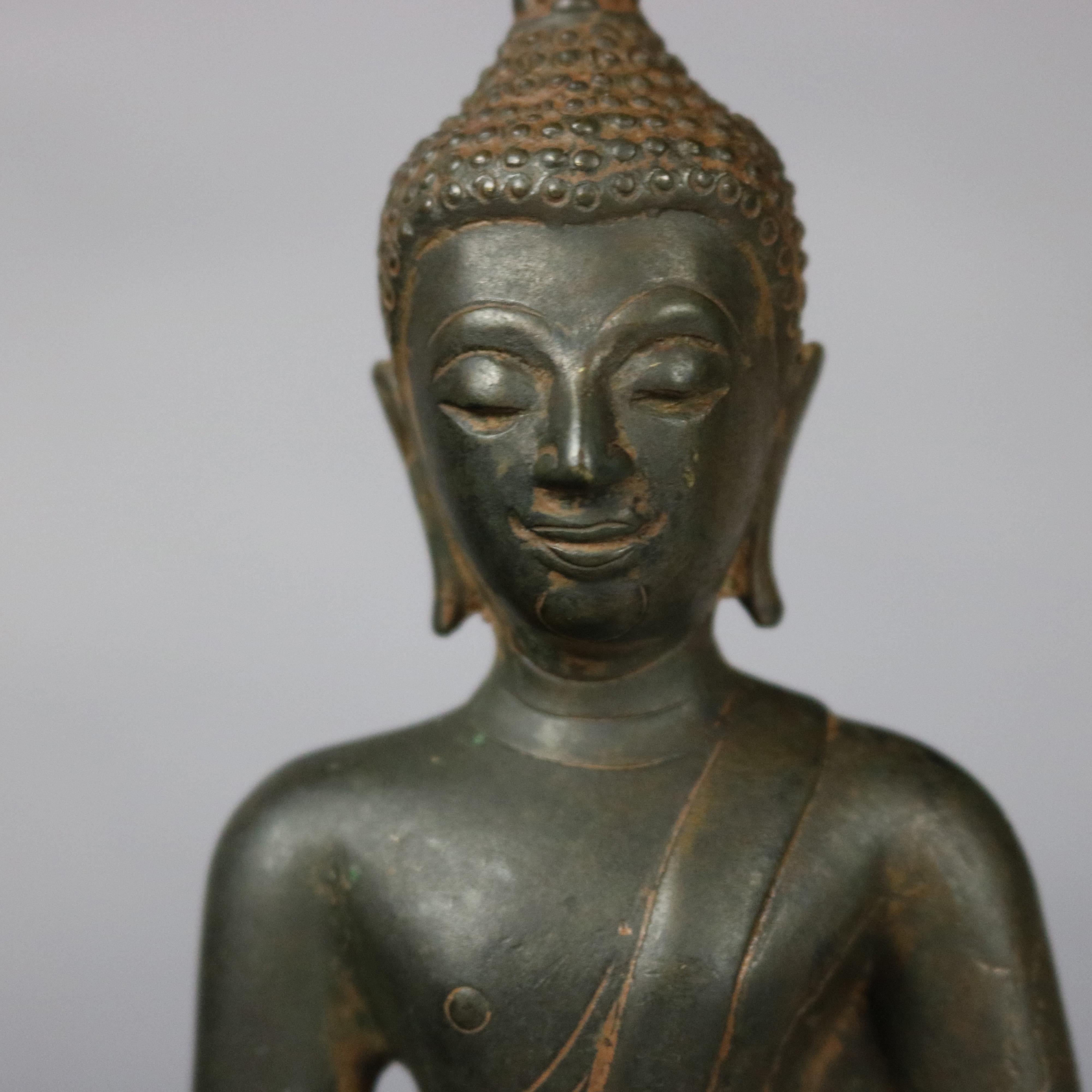 Metal Antique Chinese Bronze Shiva Buddha Sculpture, 19th Century