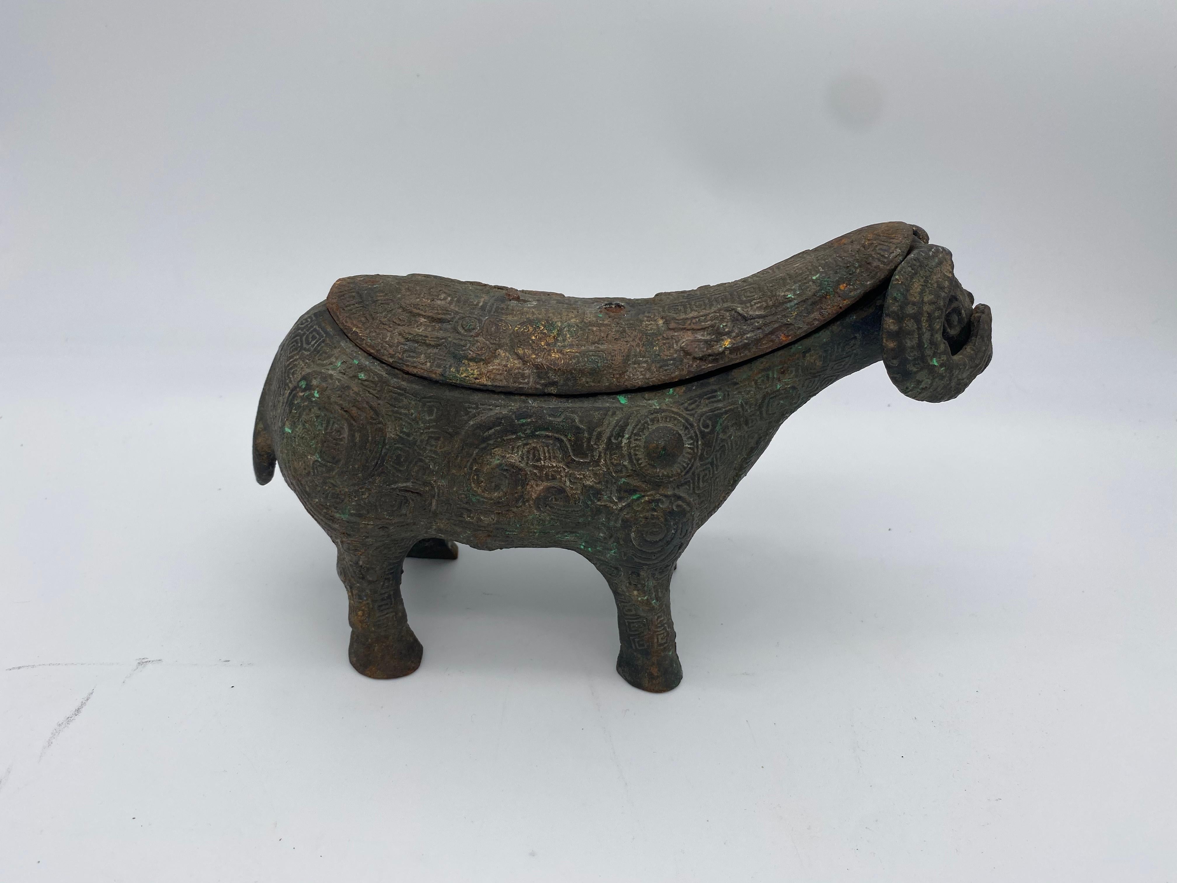 Iron  Chinese Ware Sheep Head Cup For Sale