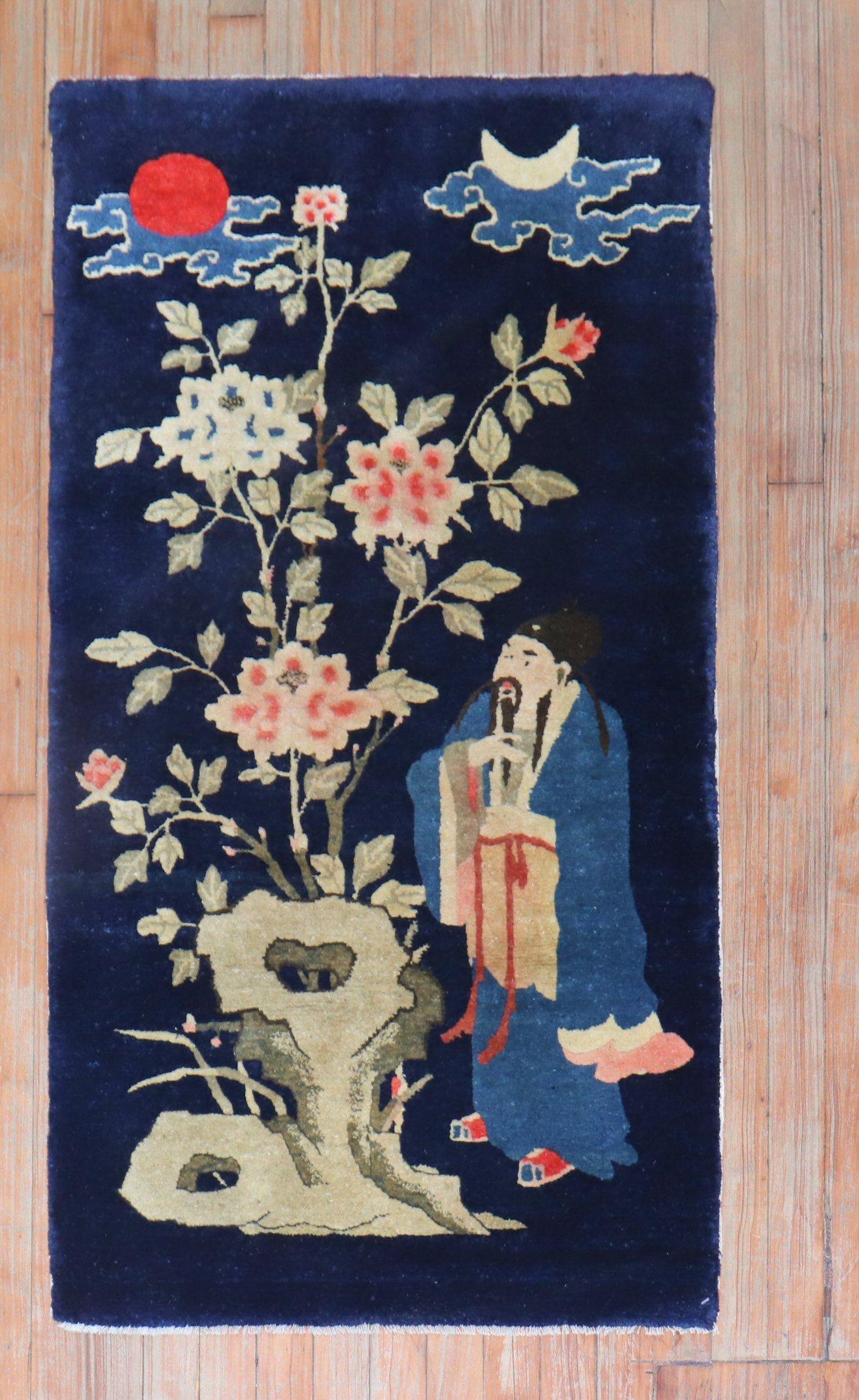 Ein chinesischer Buddha-Teppich aus dem frühen 20. Jahrhundert.

Maße: 2'3'' x 4'3''.